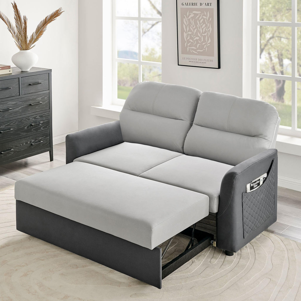 Rhona Faux Suede Sofa Bed 2 Seater | Grey