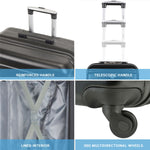 Set Of 4 Hard Suitcases Cabin & Hold Luggage - Underseat Cabin, Overhead Cabin With Medium And Large Checkin Hold Suitcases Set | Set-of-4 | Black