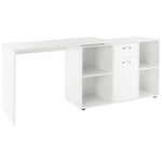 Dual Use Adjustable Large L Shaped Computer Desk Laptop | White
