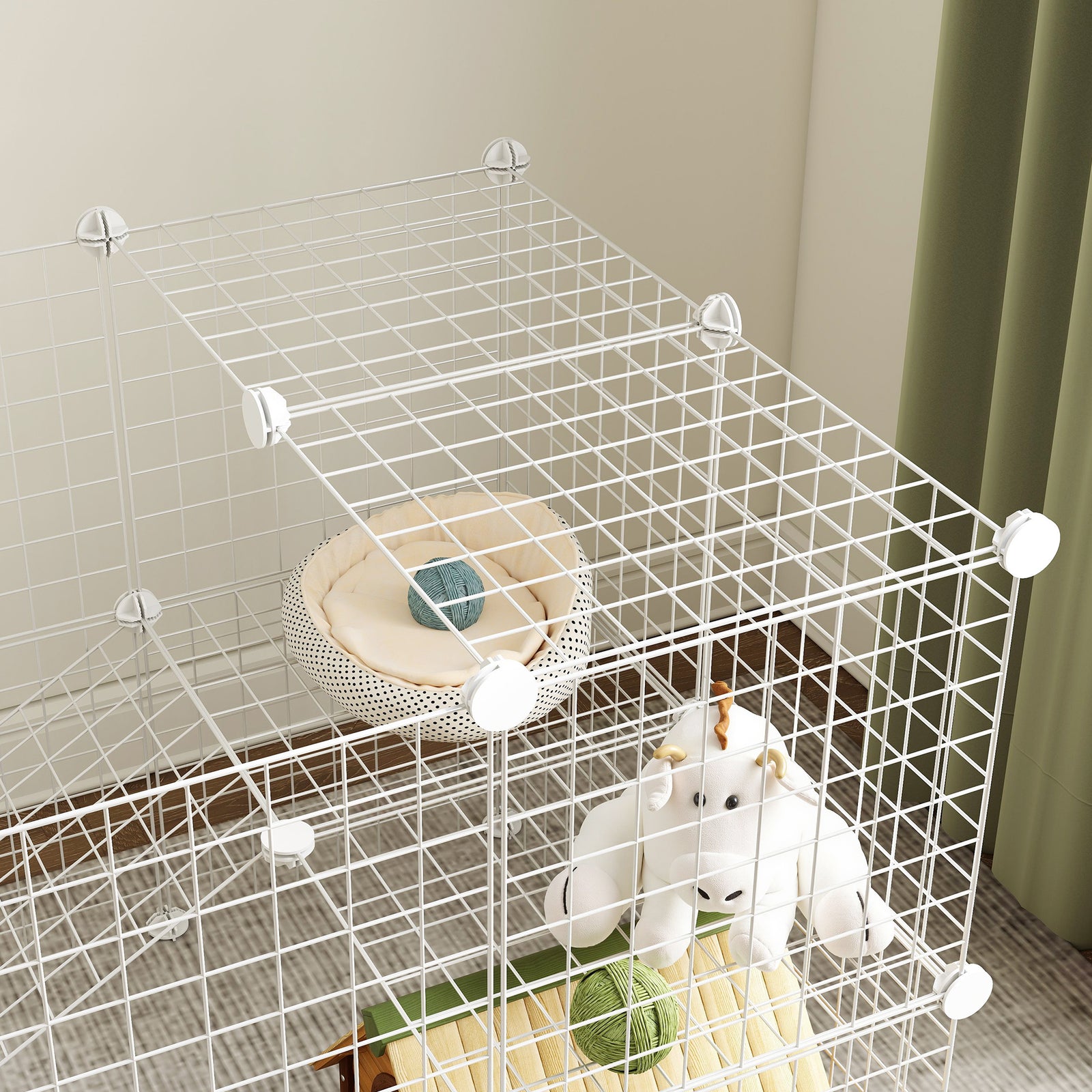 Diy Pet Playpen 36 Panel For Rabbit Chinchilla Hedgehog, White | White