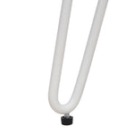 Breeins White Round Plush Vanity Stool With Metal Legs