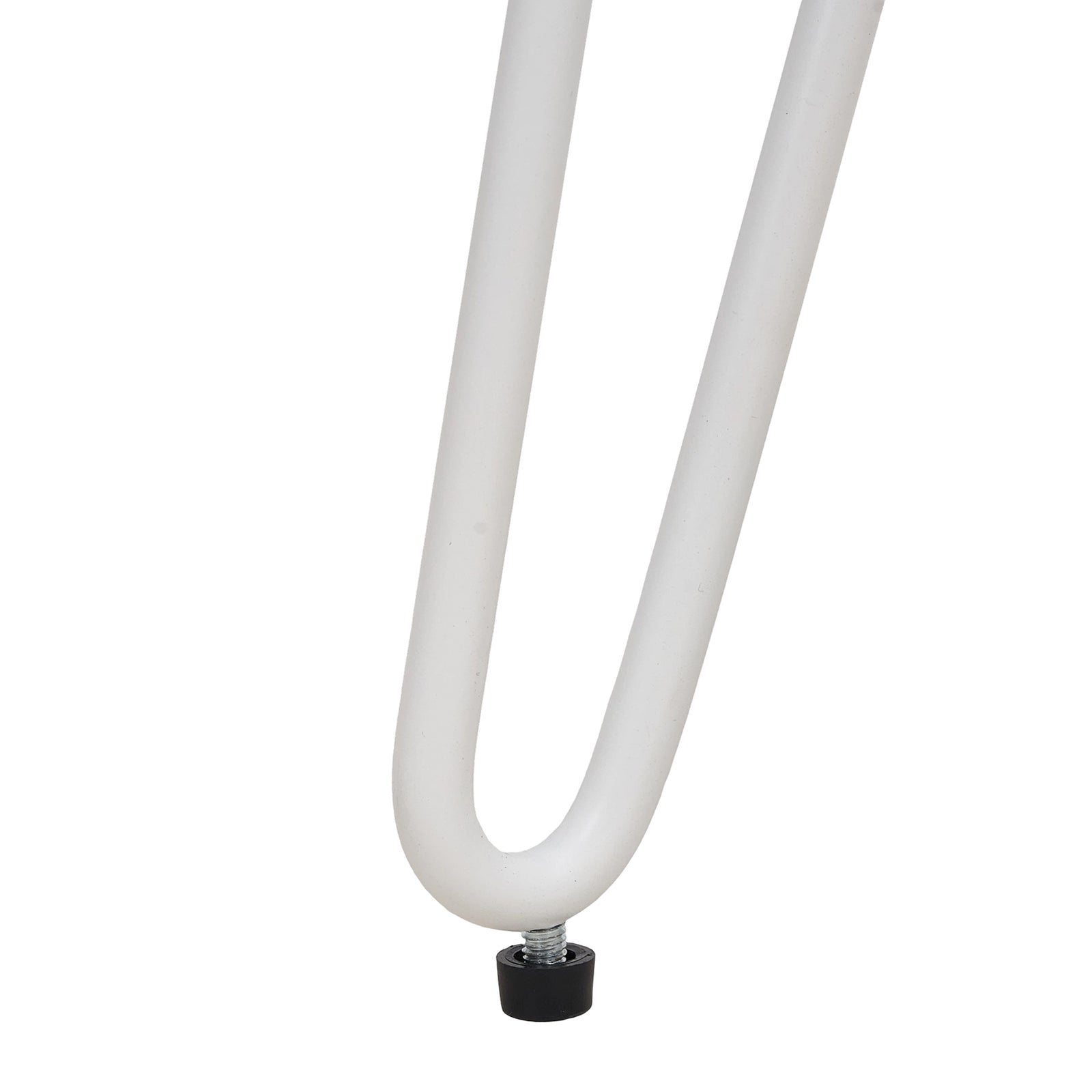 Breeins White Round Plush Vanity Stool With Metal Legs