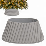 Round Faux Fur Christmas Tree Skirt With Velcro Closure | Grey