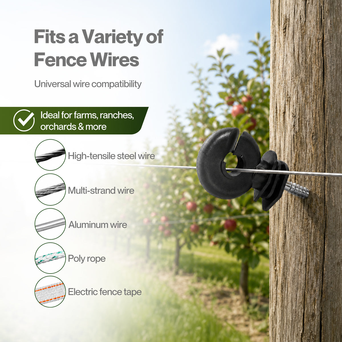 Electric Fence Insulators Grooved Pp+pe Black 120pc | Black