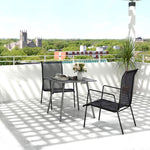 Garden Table For 4/6 Person W/ Slat Top, Steel | Medium | Gray