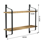 Industrial 2-tier Home Decor Floating Wall Shelves