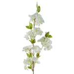 Pack Of 6 X 100cm White Artificial Blossom Stem