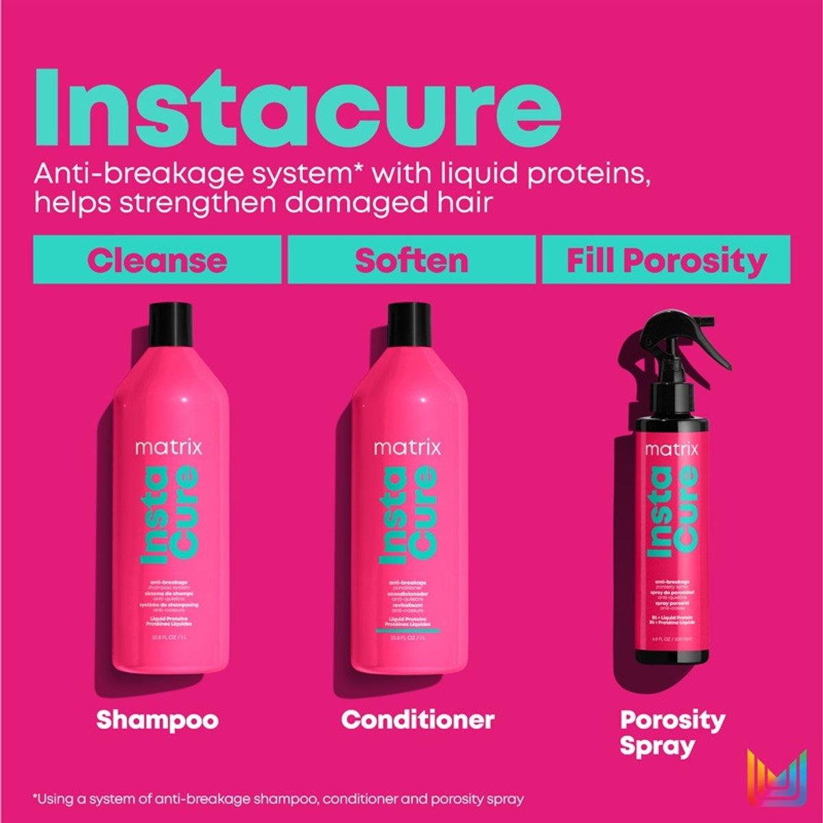 Instacure Anti-breakage Shampoo 1000ml & Conditioner 1000ml