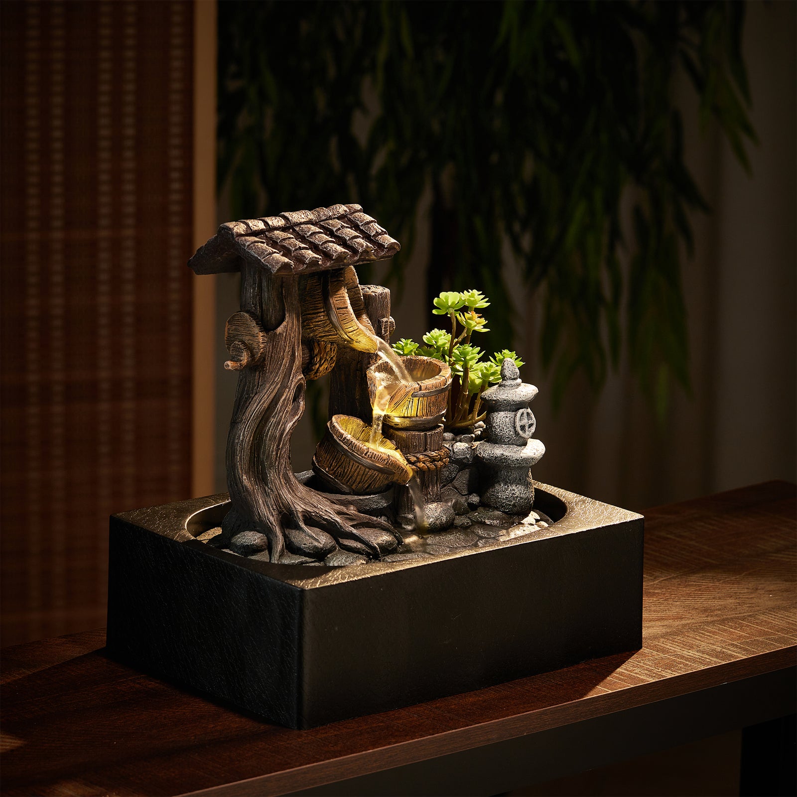 Tabletop Fountain Relaxation Water Feature For Home Office Decor