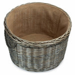 Antique Wash Round Storage Log Basket | Large | Brown