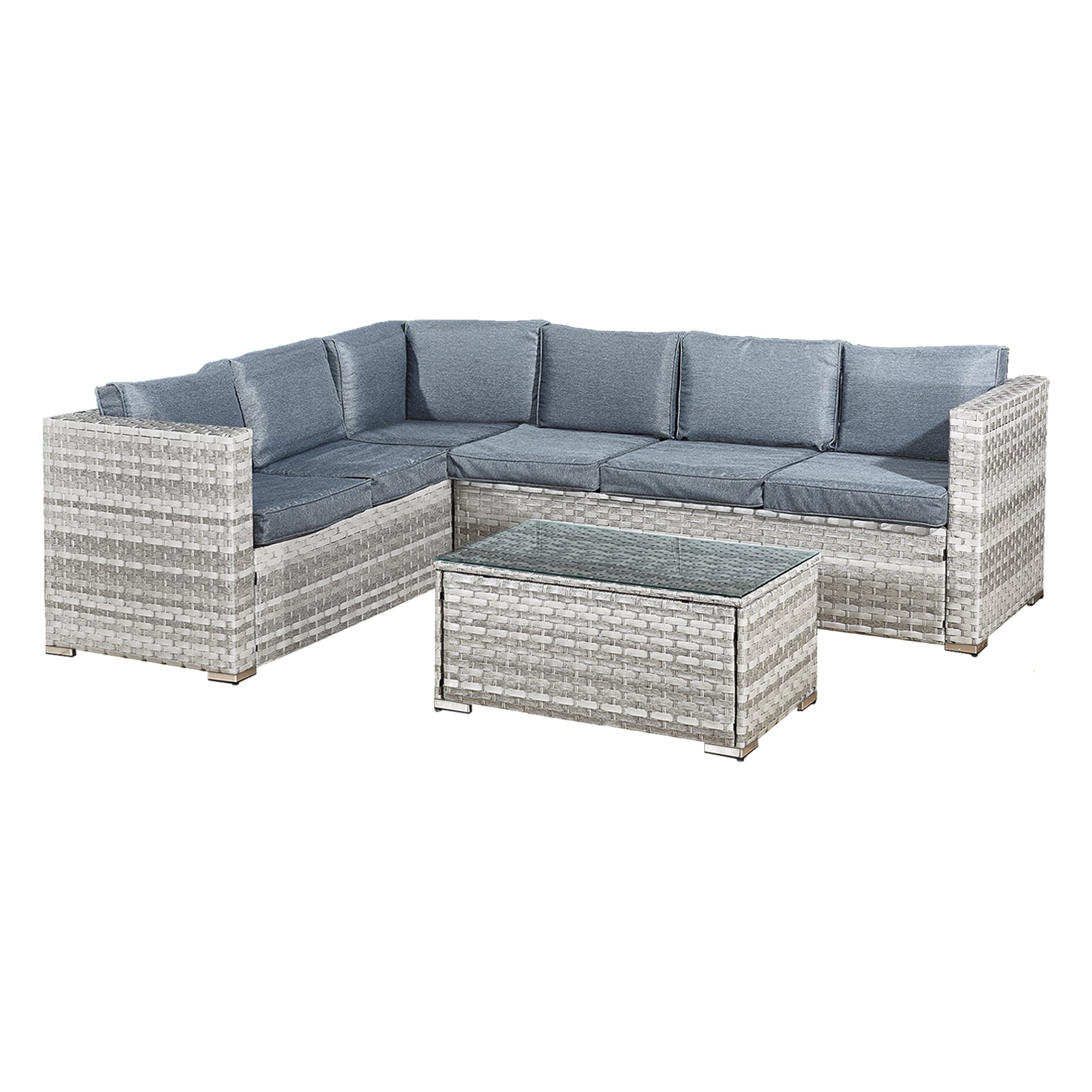 Acorn Rattan 6 Seat Corner Sofa Set | 6 Seat | Dove Grey