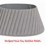 Round Faux Fur Christmas Tree Skirt With Velcro Closure | Grey