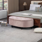 Semi-circle Bed End Bench Ottoman With Storage | Pink