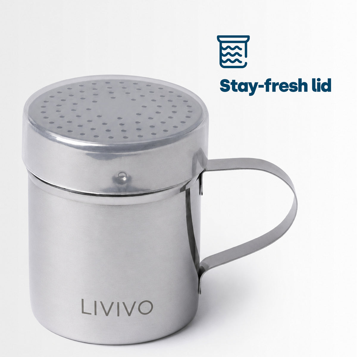 Livivo Stainless Steel Cocoa Shaker For Coffee And Desserts