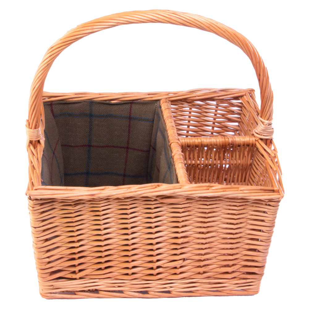 Wicker 2 Bottle With Lining Picnic Basket