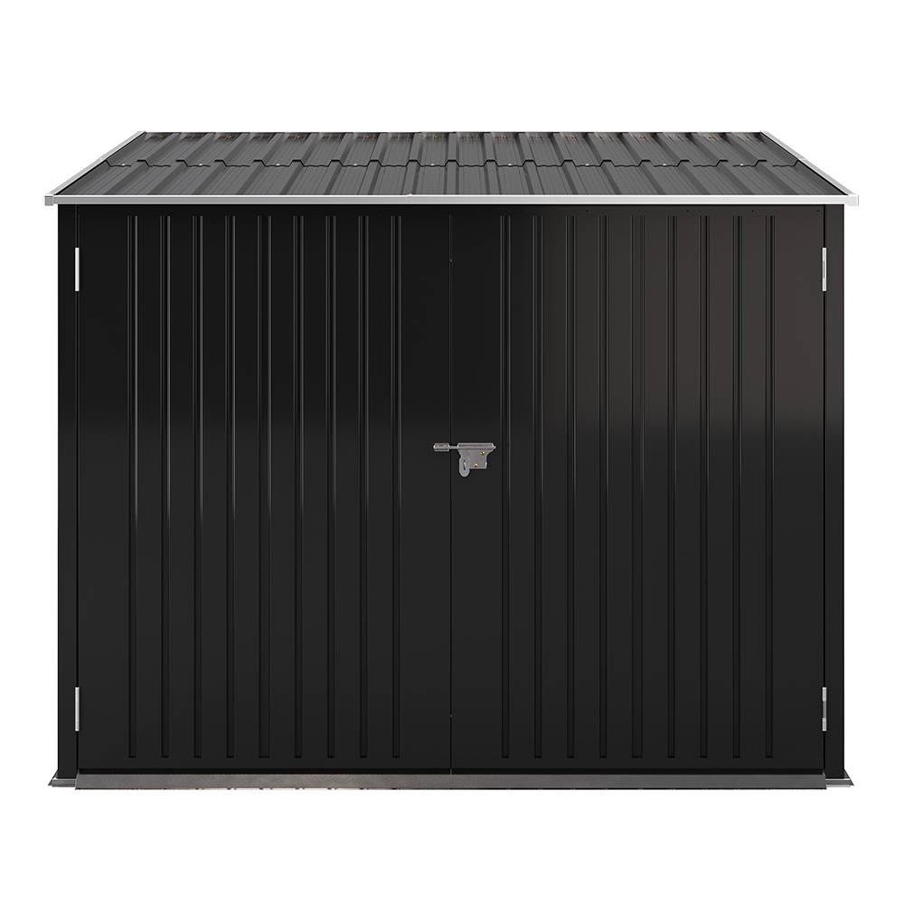 4 Bike Storage Shed Outdoor Lockable Bicycle Storage House Metal Garden Bike Shed with  Racks & Sloped Roof