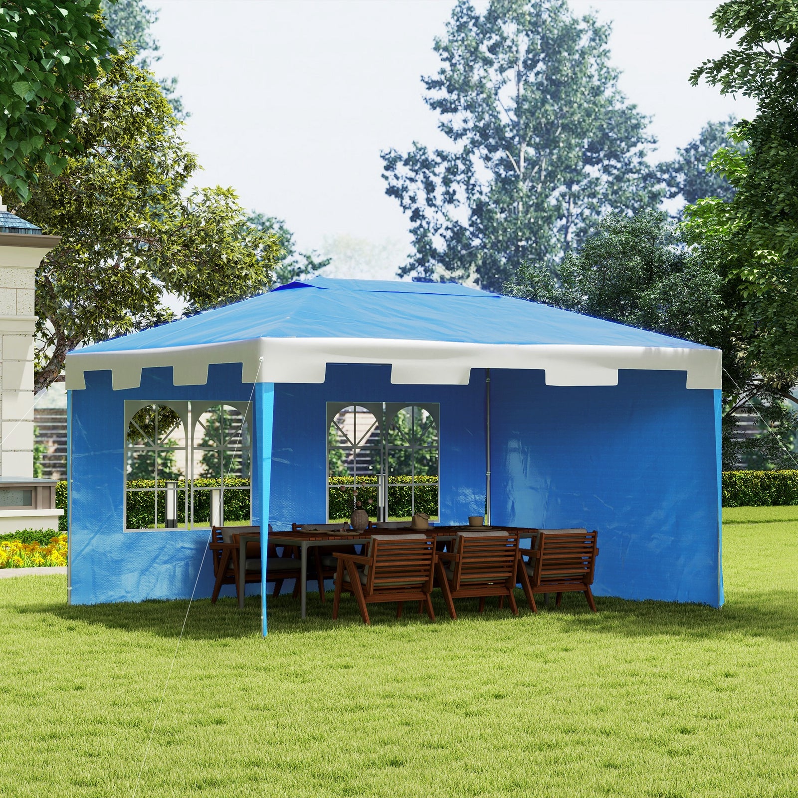 Party Tent Waterproof Garden Gazebo Canopy Cover Shade | Blue