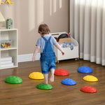Balance River Stones (6-8 stones) W/ Non-slip Mats For Ages 3-8 Years | Large | Multi Colour