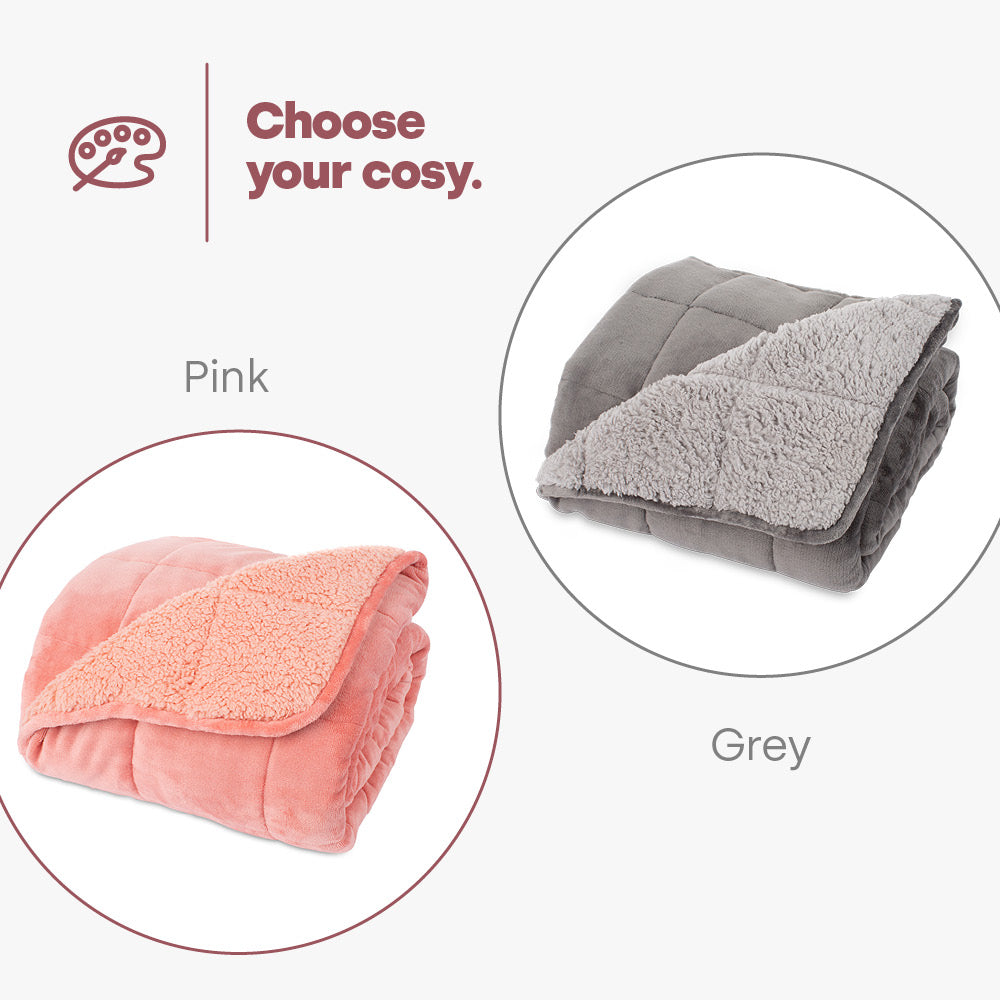 Weighted Super soft Sherpa fleece lining Blanket - Pink | King | Pink