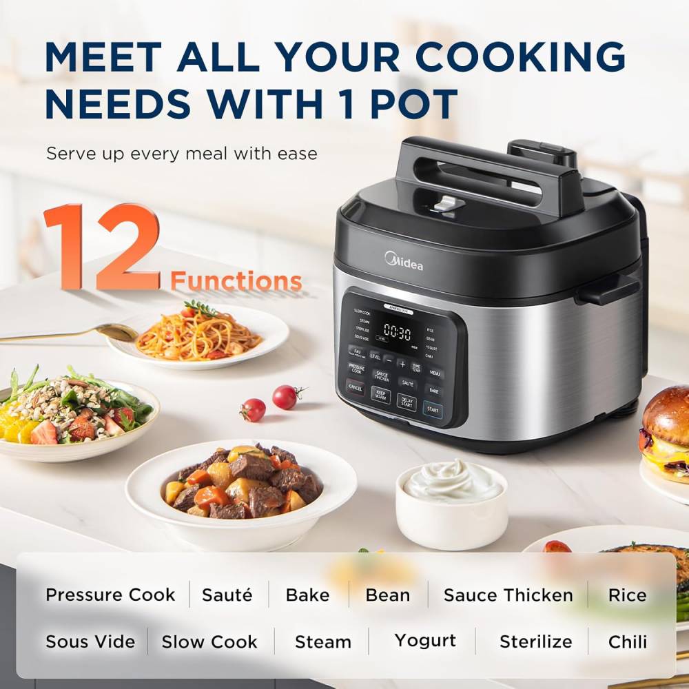 6l Electric Pressure Cooker – 12 Preset Programs, Ceramic Non-stick Inner Pot, Dual Heating, Touch Control