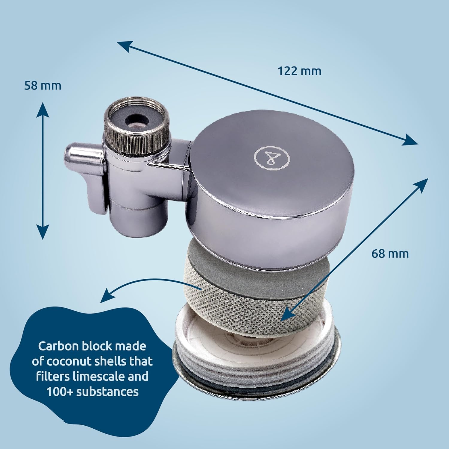 Ecopro Compact Chrome Tap Water Filter Starter Pack