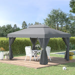 3 X 4m Aluminium Gazebo Marquee Canopy Pavilion Patio Garden | Dark Grey