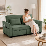 2 Seater Sofa Bed, 4-in-1 Convertible Pull Out Sleeper Sofa | Dark Green