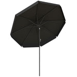 2.7m Patio Umbrella With Crank Garden Parasol | Black