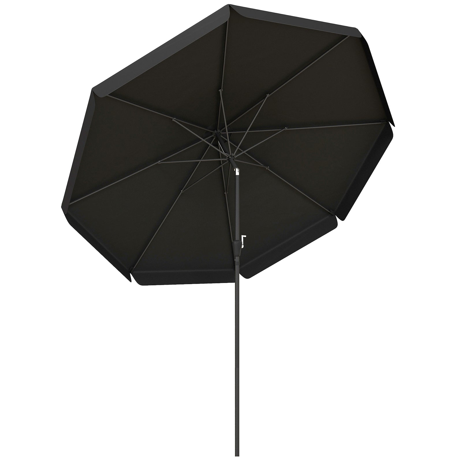 2.7m Patio Umbrella With Crank Garden Parasol | Black