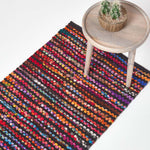 Handwoven Multi Coloured Recycled Chindi Folk Rug | 200cm | Multi Colour