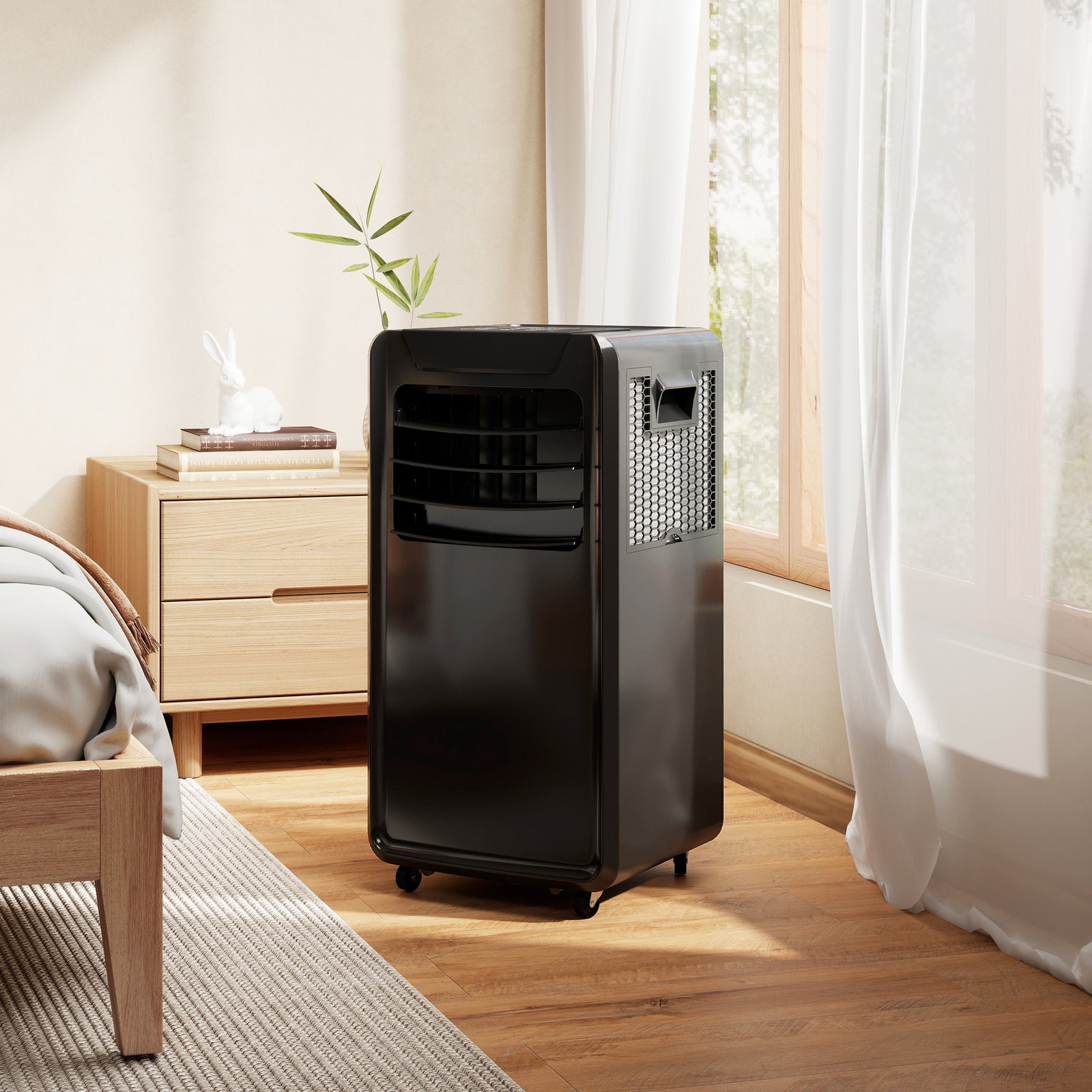 HOMCOM 10000 Btu Mobile Portable Air Conditioner Room Ac Unit W/ Rc, Black