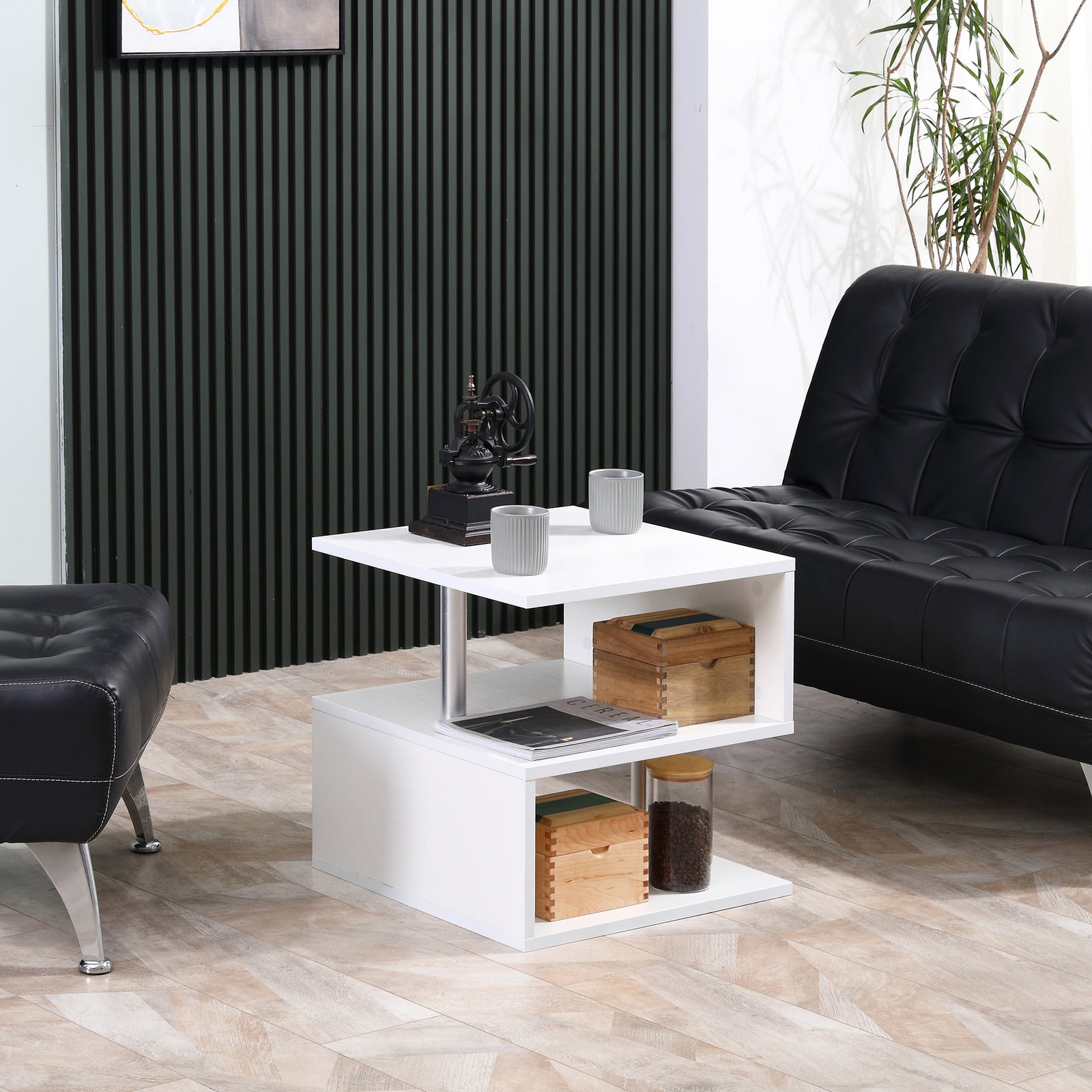 Coffee End Table Side Tv Sofa Stand Office | White