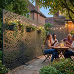 Indoor Outdoor Metal Privacy Screen - Leaf Pattern | Anthracite Grey