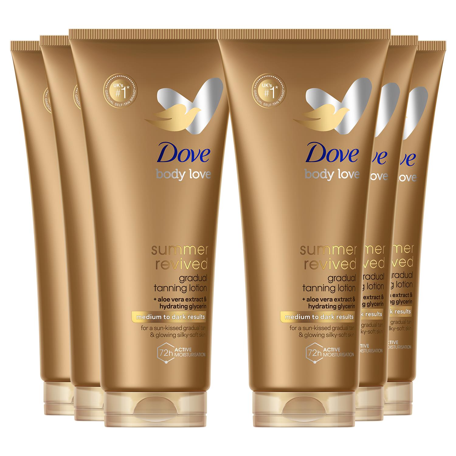 Dermaspa Summer Revived Gradual Self Tan Body Lotion, 6x 200ml