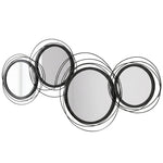 HOMCOM Metal Wall Art Decorative Mirror Decor Modern Wall Sculpture, Black
