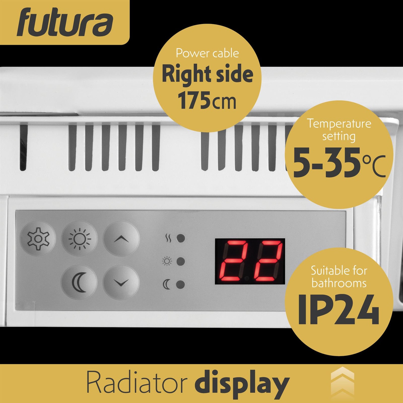 Electric Radiator Panel Heater Wall Mounted Or Floor Standing Bathroom Safe Timer And Thermostat Control | 1000w | White