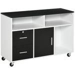 HOMCOM Office Mobile Cabinet Storage Organizer With Castor