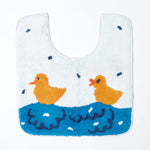 Non Slip 100% Cotton Duck Pond Bath Mat | Bath  Pedestal Set | Blue & White