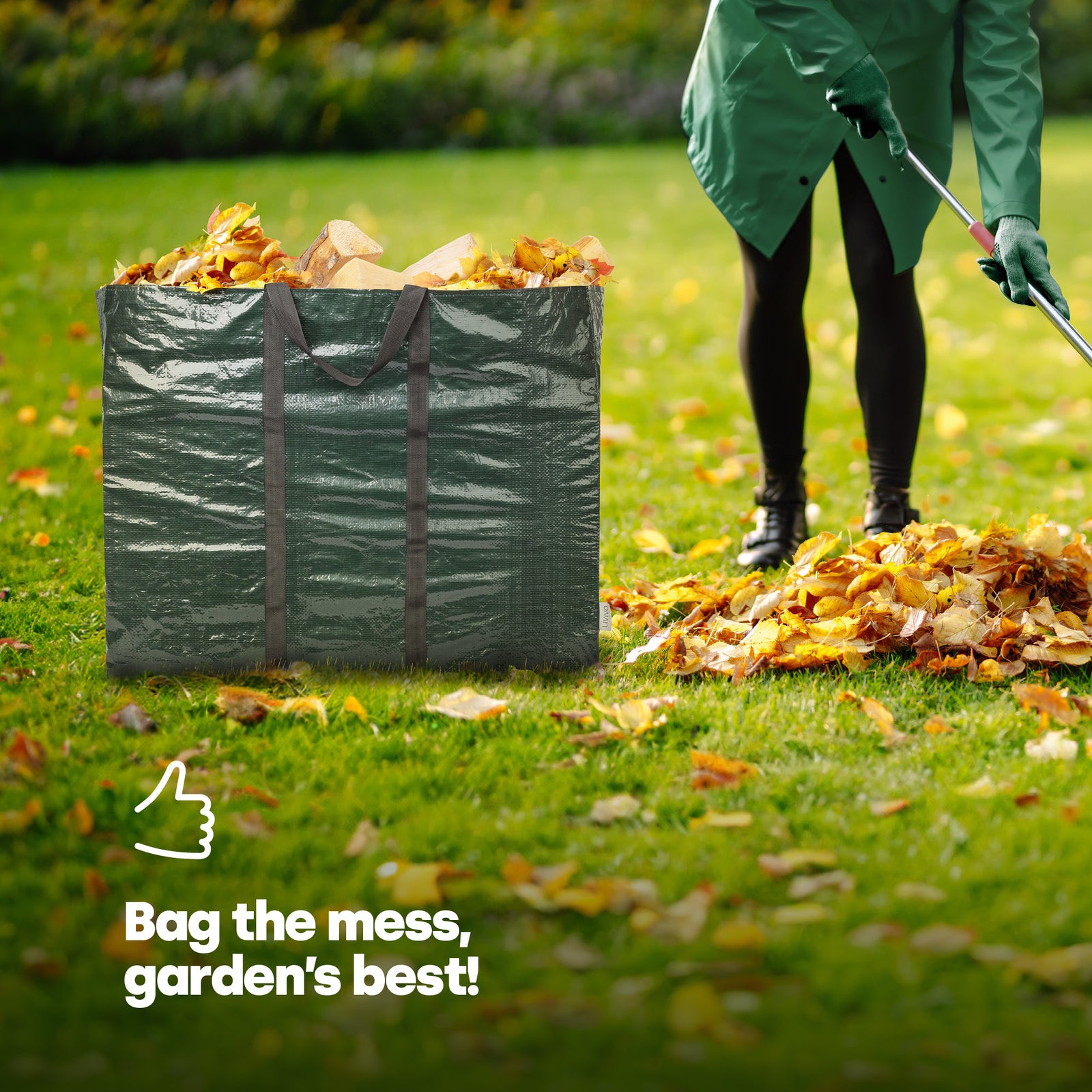 Livivo 150l Garden Waste Bags Set Of 2 Tear Resistant Waterproof Refuse Sacks
