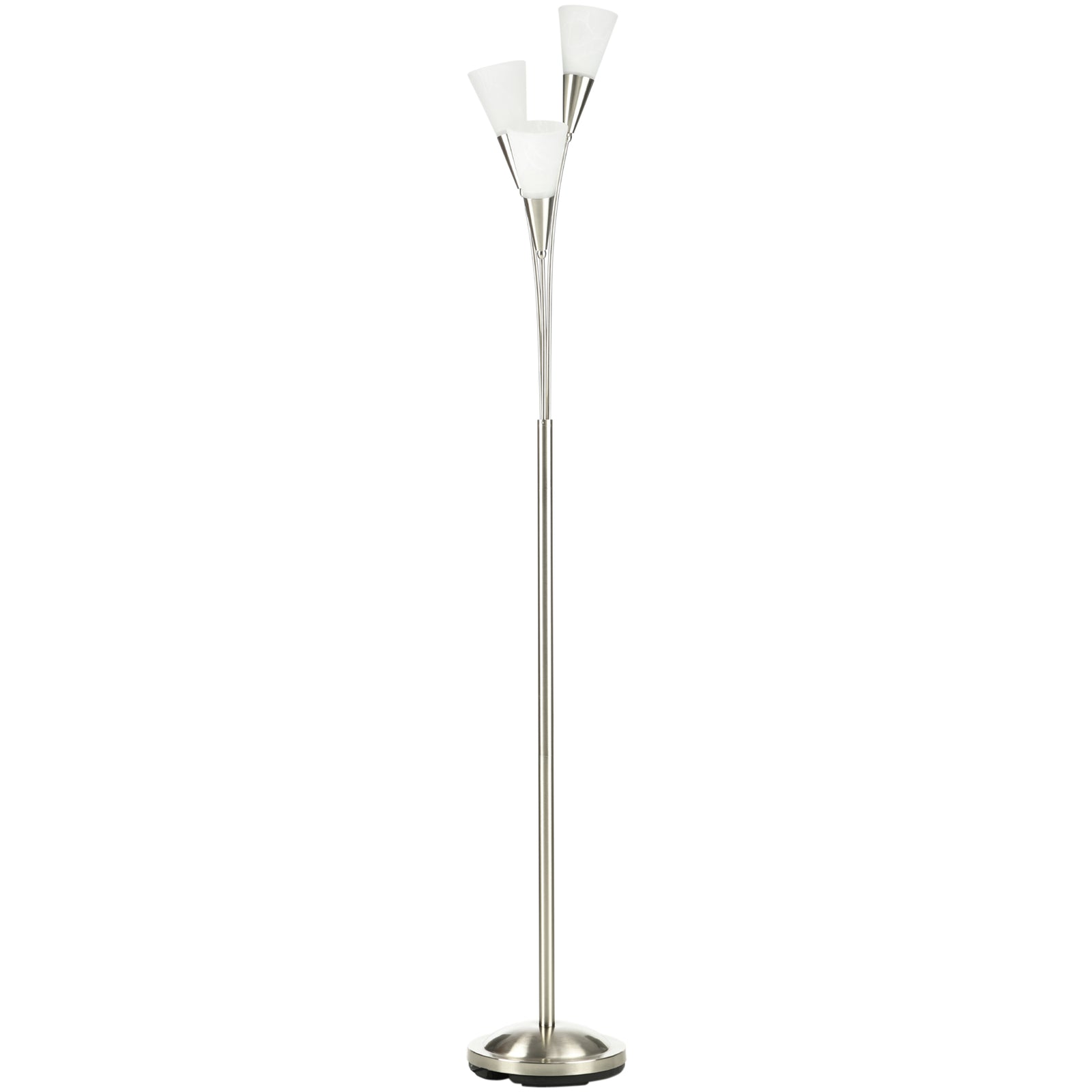 Modern Upright Floor Lamp With 3 Light Steel Base