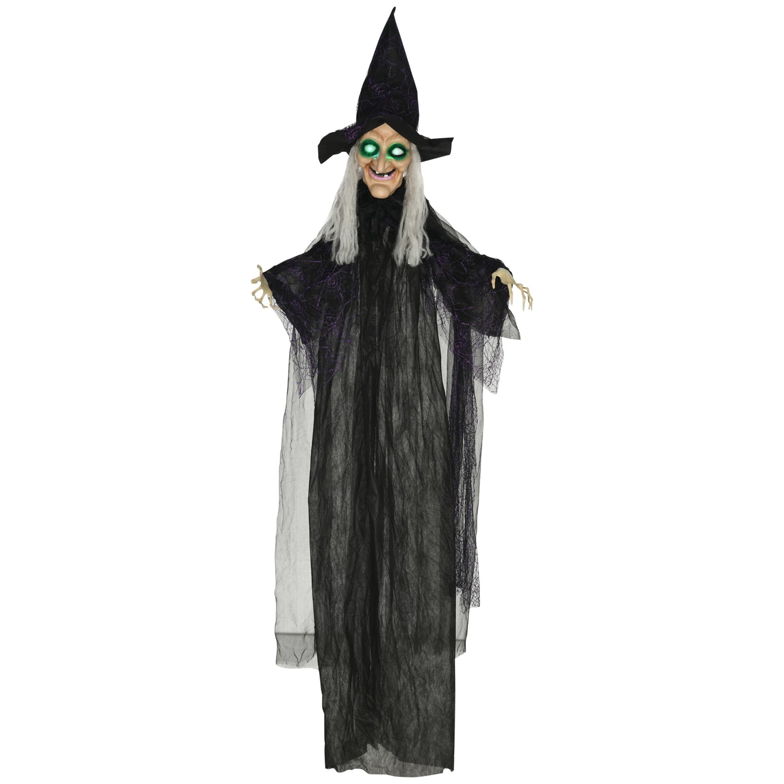Standing Witch Prop Life Size With Light Up Eyes, Talking Sound