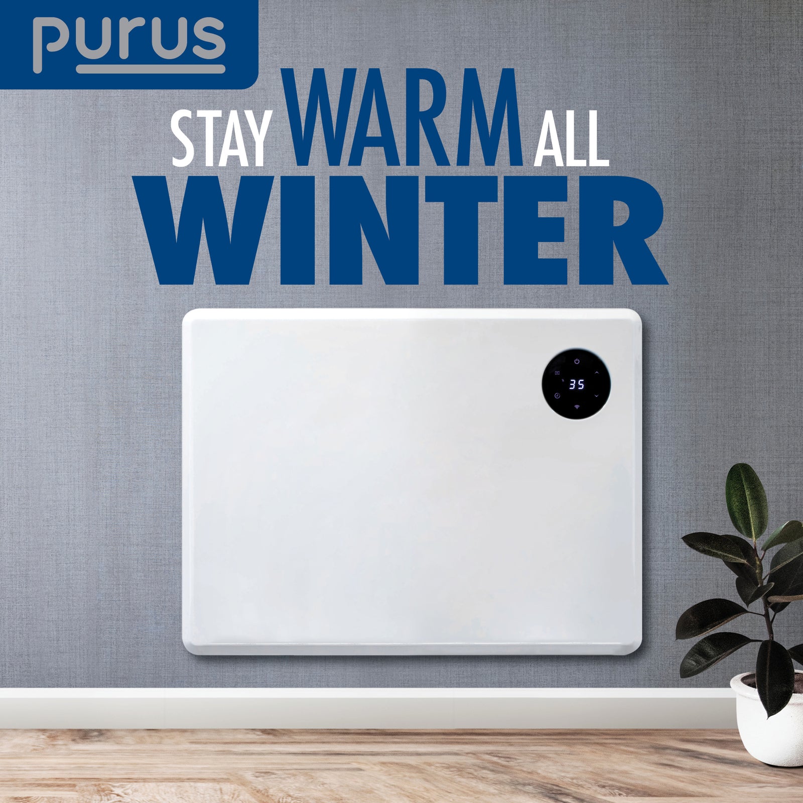Wifi Smart Electric Radiator Panel Heater White Wall Mounted Or Floor Standing Bathroom Safe Timer And Thermostat | 1000w | White