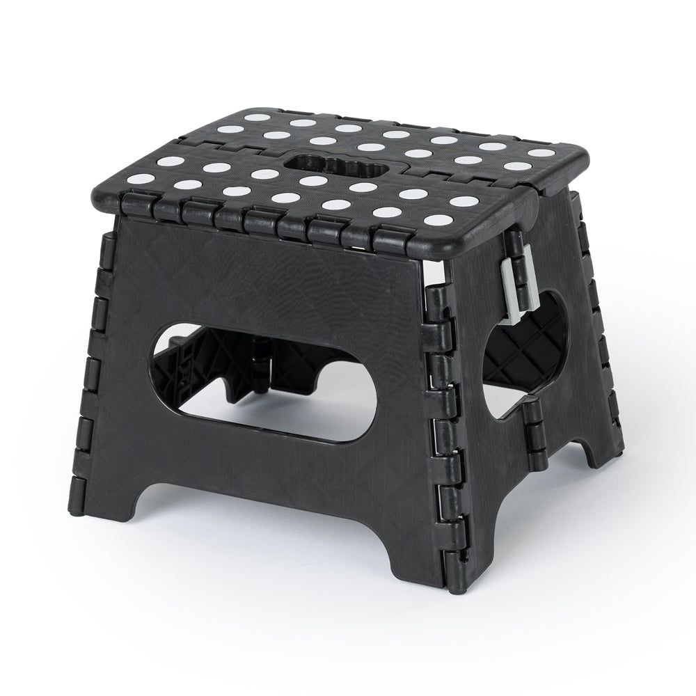 Compact Folding Step Stool With Non-slip Surface | Black