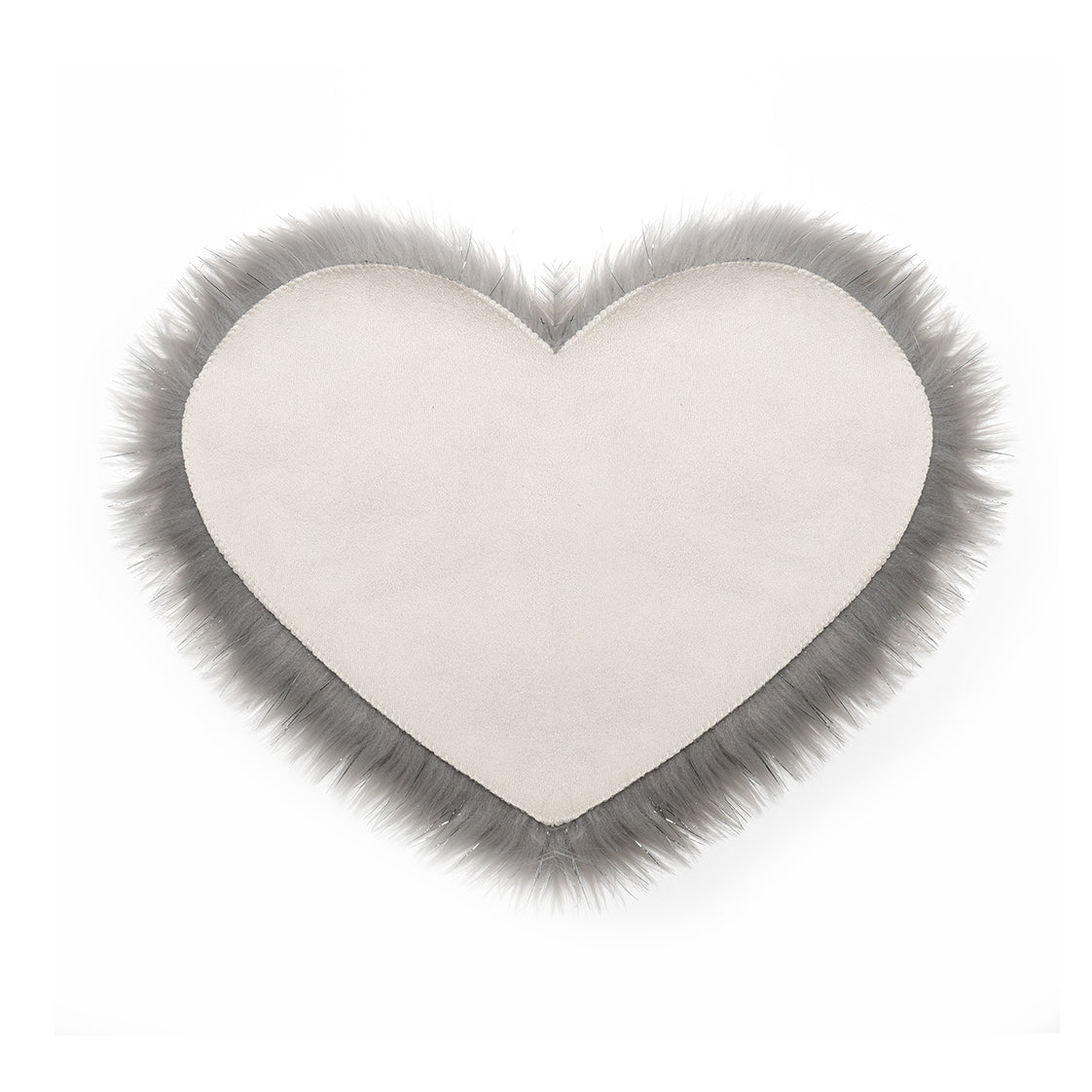 Heart Shaped Super Soft Shaggy Area Rug Grey