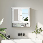 kleankin Wall Mounted Mirror Cabinet W/ Double Mirror Doors & Shelf