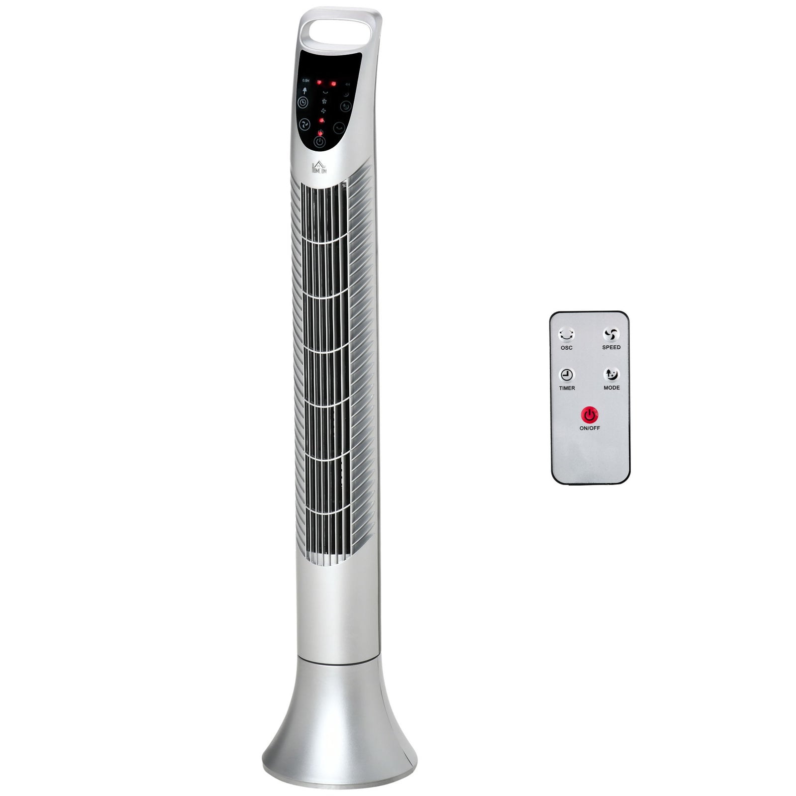 Led 36 Inch Tower Fan 70° Oscillation 3 Speed Remote | One Size | Silver