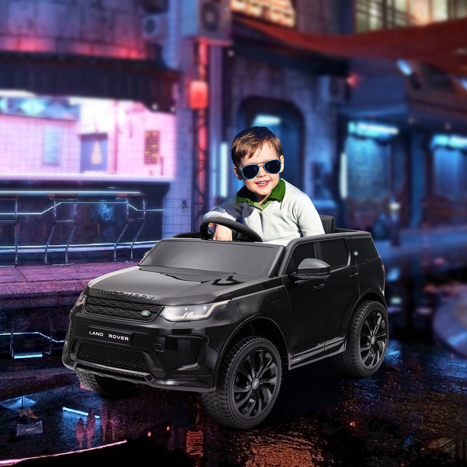 Land Rover Licensed Kids Electric Car W/ Remote Music | Black