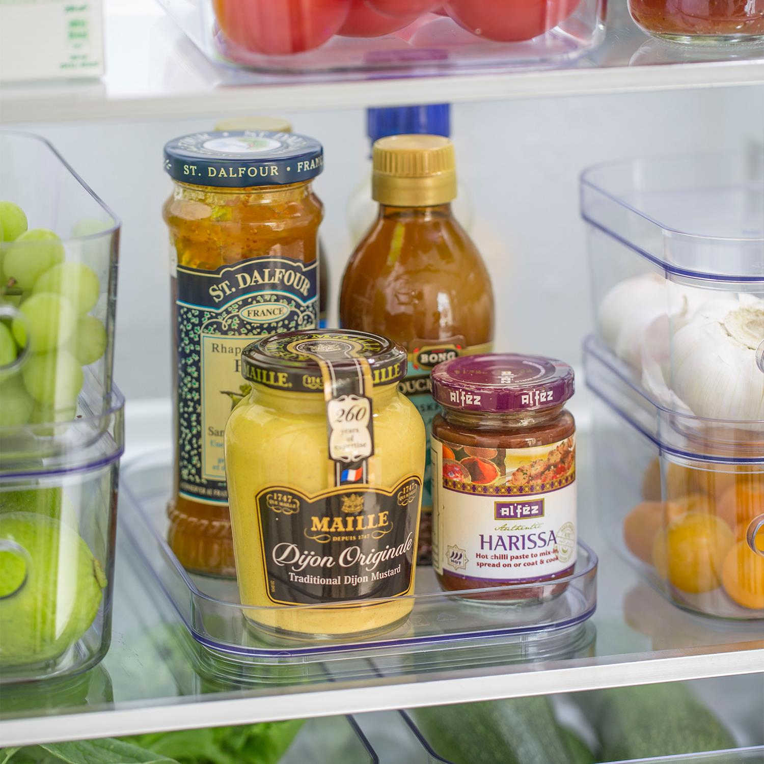 Compact Clear Modular Storage Bin Container For Kitchen, S