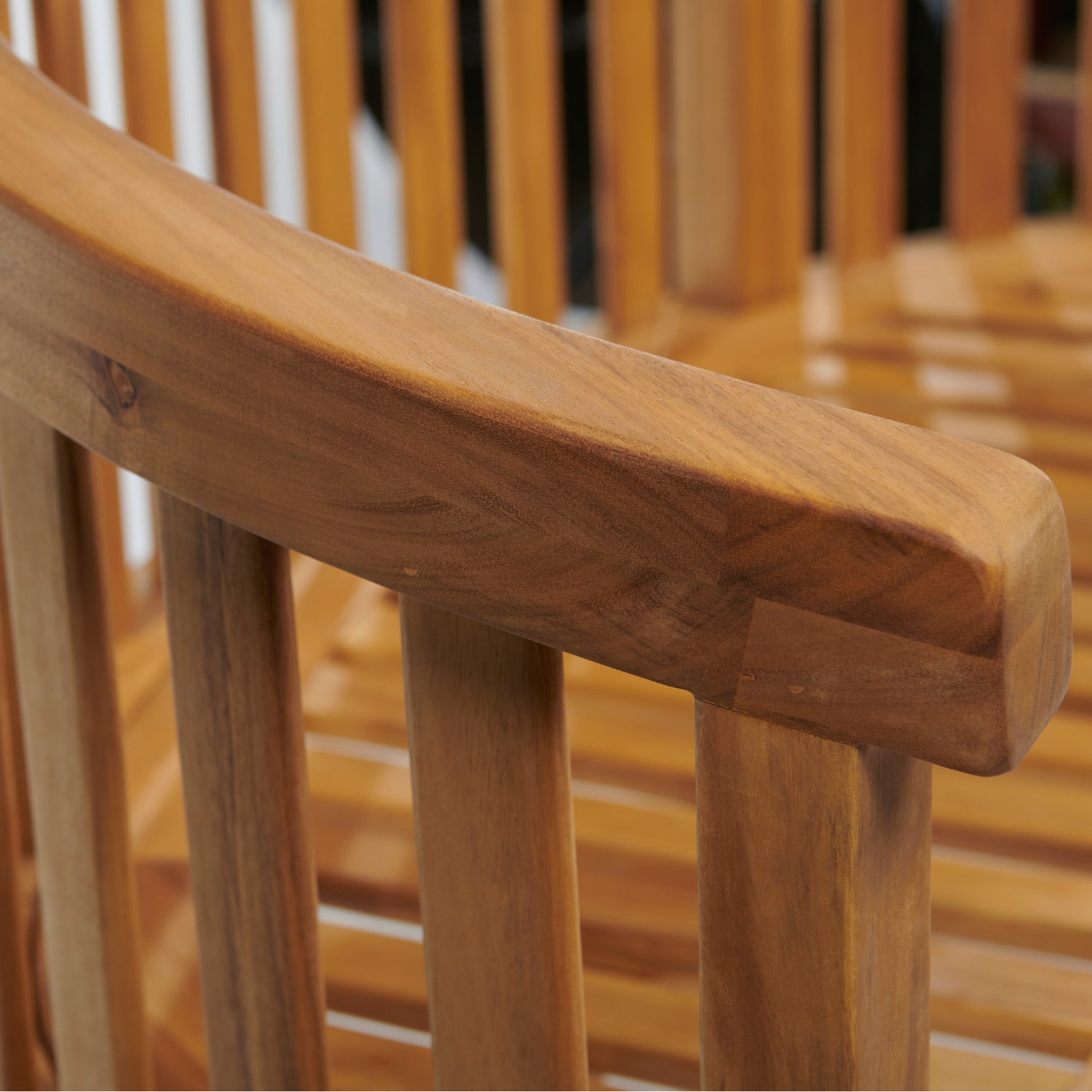 Acacia Wooden Banana Garden Bench | Natural