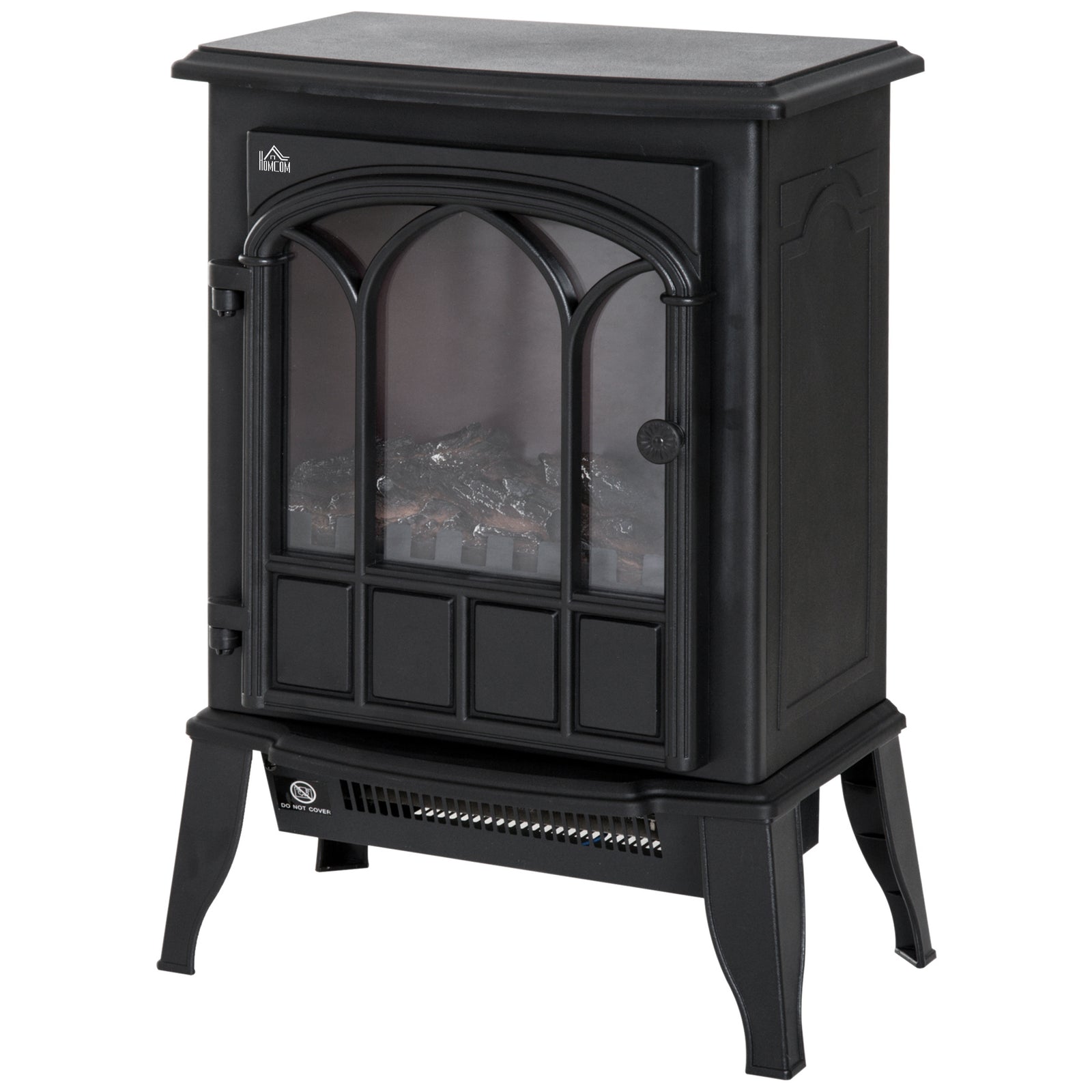 Electric Stove Heater Led Flame Effect 1000w/2000w | One Size | Black